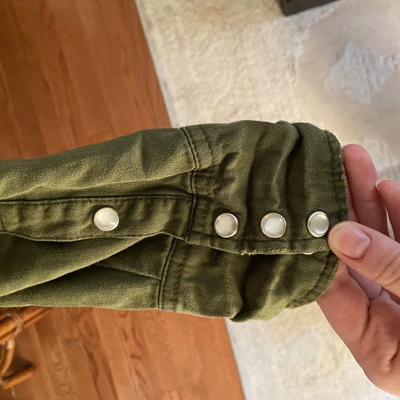 Free People Army Dylan Babydoll Shirt Jacket NEW - Picture 6 of 10